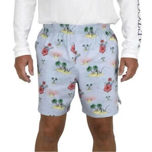 NWT AFTCO Swim Shorts Hula Girl Marlin Island Fishing Trunks Men’s Size Small